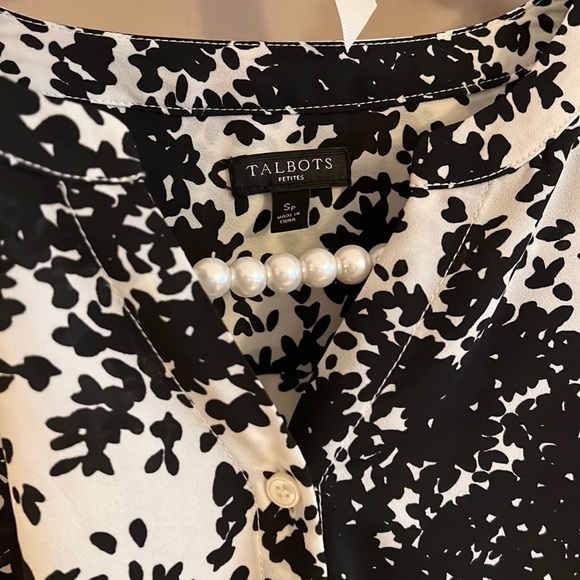 Talbots Tie Front Blouse - Picture 2 of 8